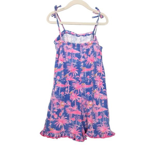 Vineyard Vines Girls Romper Monkey Business Ruffle One Piece Flamingo Kids S - Picture 2 of 7